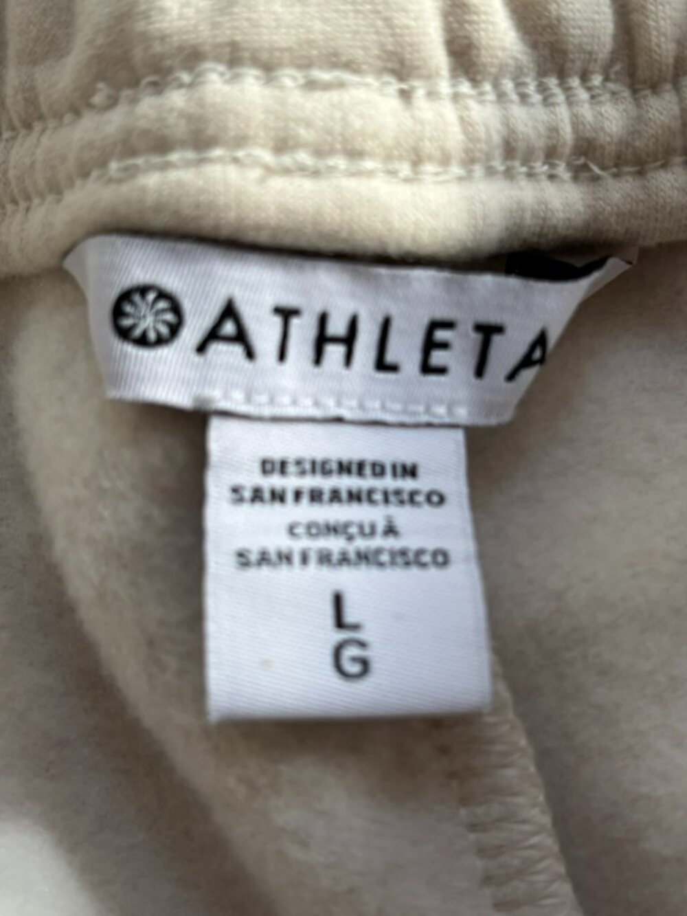 NWT Athleta Cream Easy Fleece Jogger Sweatpants Large - Picture 12 of 14